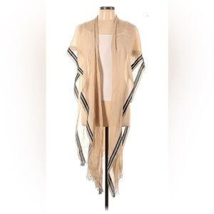 Elegant & Chic Beige Sheer Scarf with Black Stripes— New With Tags Eileen Fisher